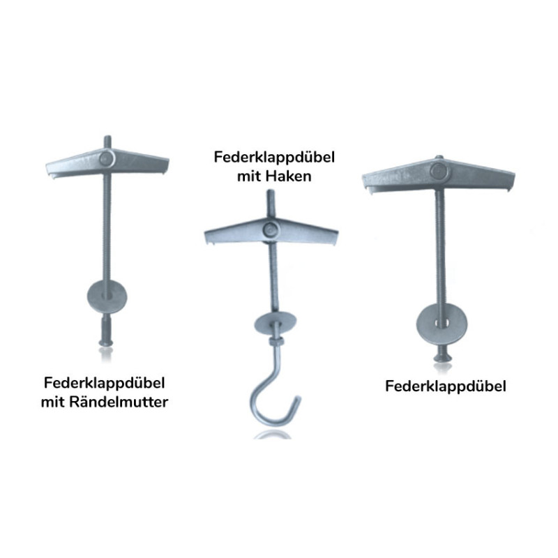 Federklappdübel mit Haken