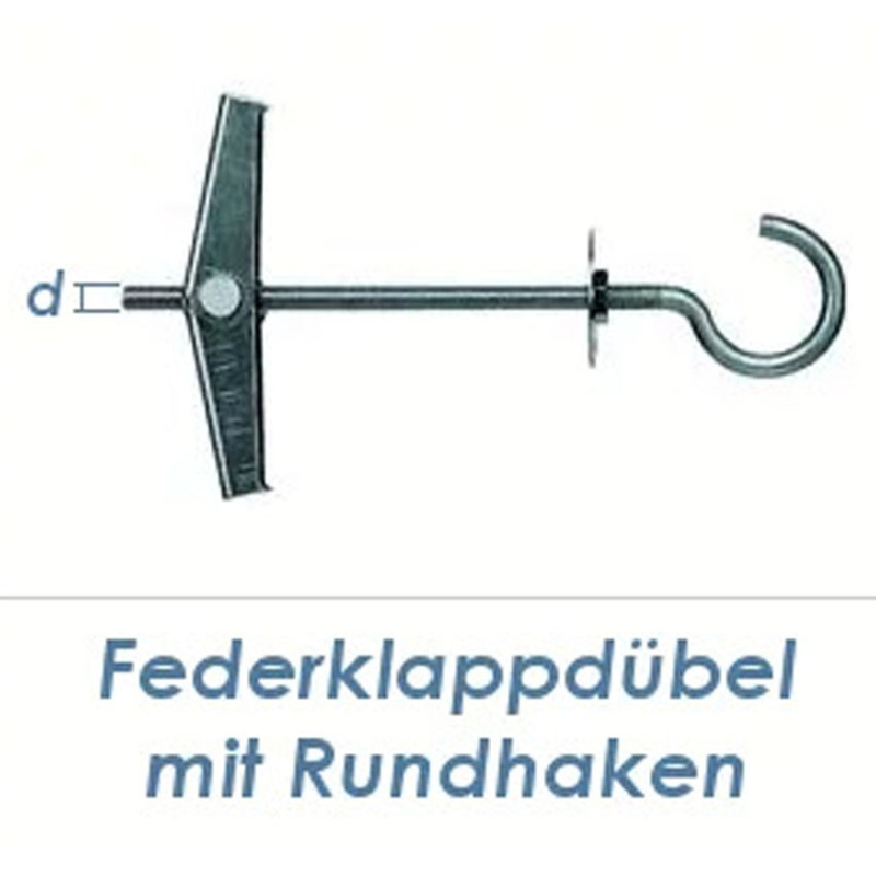 Federklappdübel mit Haken