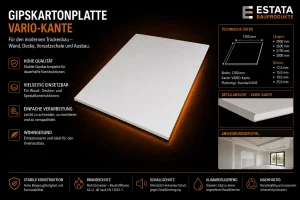 Gipskartonplatte Weiß 12,5 mm für professionelle Trockenbauwände und Deckensysteme