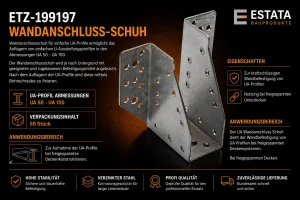 Wandanschluss-Schuh für UA-Profile UA 50 bis UA 100.