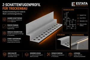 Z-Schattenfugenprofil FG-4 mit 10 mm
